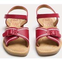M&S Kids' Leather Buckle Sandals (4 Small-2 Large) Red Mix