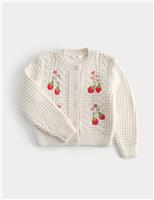 M&S Embellished Chunky Knitted Cardigan (2-8 Yrs) Ivory