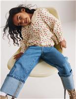 Pure Cotton Floral Embroidered Blouse (2-8 Yrs)