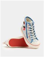 Kids Strawberry Patterned High Top Trainers (4 Small-2 Large)
