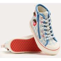 M&S Kids' Strawberry Patterned High Top Trainers (4 Small-2 Large) Blue Mix