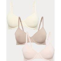 M&S 3 Pack Wired Full Cup Bras (A-E) Pink Mix