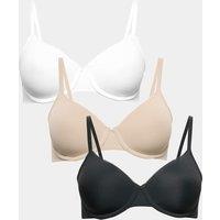 M&S 3 Pack Wired Full Cup Bras (A-E) Black Mix