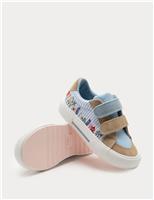 M&S Kids' Low Top Canvas Riptape Trainers (4 Small - 2 Large) Light Pink Mix