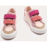 M&S Kids' Low Top Canvas Riptape Trainers (4 Small - 2 Large) Light Pink Mix