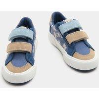 M&S Kids' Low Top Canvas Riptape Trainers (4 Small - 2 Large) Blue Mix