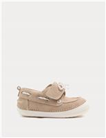 M&S First Walker Suede Boat Shoes (2 Small-5 Small) Mink