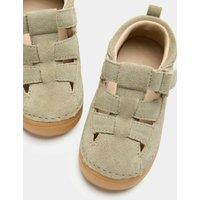 M&S Kids' First Walker Suede Fisherman Sandals (2-5 Small) Grey