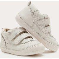 M&S Kids' First Walker Leather Broderie Trainers (2 Small-5 Small) Cream