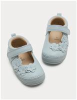 M&S Kids' Leather Mary Jane Shoes (2-5 Small) Blue