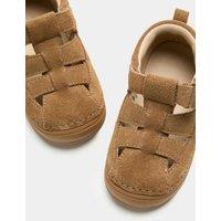 M&S Kids' First Walker Suede Fisherman Sandals (2-5 Small) Khaki