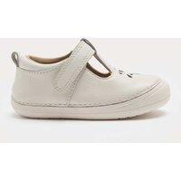 M&S Kids' First Walker Leather Heart T Bar Shoes (2 Small - 5 Small) White