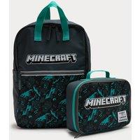 M&S 2 Piece Minecraft Backpack & Lunchbox Grey Mix