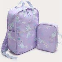 M&S 2 Piece Disney Frozen Backpack & Lunchbox Light Violet