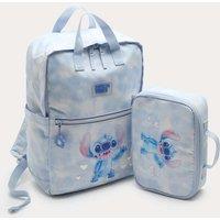 M&S 2pc Lilo & Stitch Backpack & Lunchbox Light Blue Mix