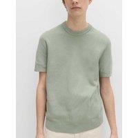 M&S Cotton Rich Textured Knitted T-Shirt Pistachio
