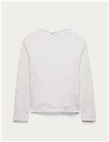 Cotton Blend Metallic Jumper with Linen