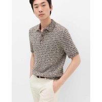 M&S Cotton Rich Textured Knitted Polo Shirt Chestnut