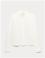 Pure Cotton Embroidered Collared Shirt