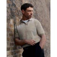 Autograph Pure Cotton Twisted Stitch Knitted Polo Soft Brown