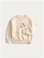 M&S Cotton Rich Miffy Sweatshirt (2-8 Yrs) Light Cream