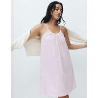 M&S Pure Cotton Striped Short Chemise Pink Mix