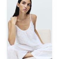 M&S Pure Cotton Dobby Grid Ditsy Print Cami Top White Mix