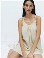 M&S Muslin Broderie Short Chemise Yellow