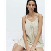 M&S Muslin Broderie Short Chemise Yellow