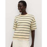 M&S Pure Cotton Relaxed Boxy T-Shirt Yellow Mix