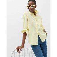 M&S Pure Cotton Striped Shirt Yellow Mix