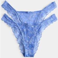 M&S 2 Pack Ida Lace Miami Knickers Fresh Blue