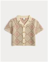 Pure Cotton Knitted Patterned Shirt (0-5 Yrs)