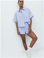 Pure Cotton Woven Striped Pyjama Shorts