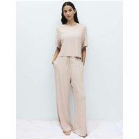 M&S Modal Rich Ribbed Pyjama Bottoms Fawn