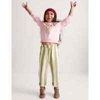 M&S 2 Piece Cotton Rich Striped Top & Trousers Outfit (1-8 Yrs) Green Mix