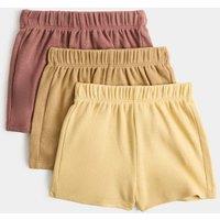 M&S 3 Pack Pure Cotton Shorts (0-5 Yrs) Brown Mix