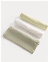 M&S 3 Pack Pure Cotton Muslins Lilac