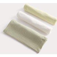 M&S 3 Pack Pure Cotton Muslins Chartreuse