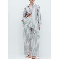 M&S Poplin Striped Wide Leg Pyjama Bottoms Blossom