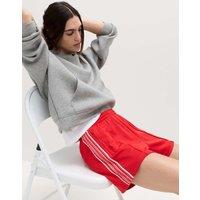M&S Cotton Rich Side Stripe Shorts Red