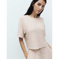 M&S Modal Rich Ribbed Pyjama Top Fawn