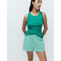 M&S Pure Cotton Seersucker Gingham Pyjama Shorts Emerald