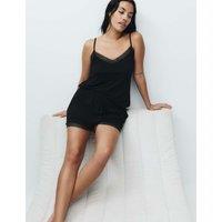 M&S Lace Trim Cami Shortie Set Black