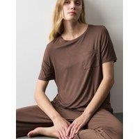 Autograph Pocket Detail Pyjama Top Medium Brown