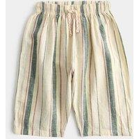 M&S Cotton Rich Striped Trousers (0-5 Yrs) Green Mix