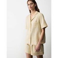 Autograph Pure Linen Revere Shortie Pyjama Set Dark Calico