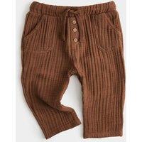 M&S Pure Cotton Double Cloth Trousers (0-5 Yrs) Brown