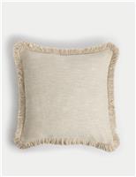Pure Cotton Textured Fringe Cushion