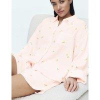 M&S Pure Cotton Muslin Printed Shortie Set Pink Mix